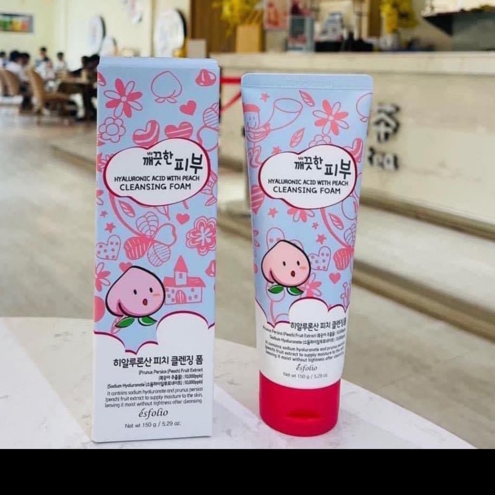 ESFOLIO Hyaluronic Acid with Peach cleansing Form 150g